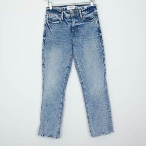 Frame‎ Womens Le High Straight Denim Jeans Size 24 Lombard Wash High Rise Staple